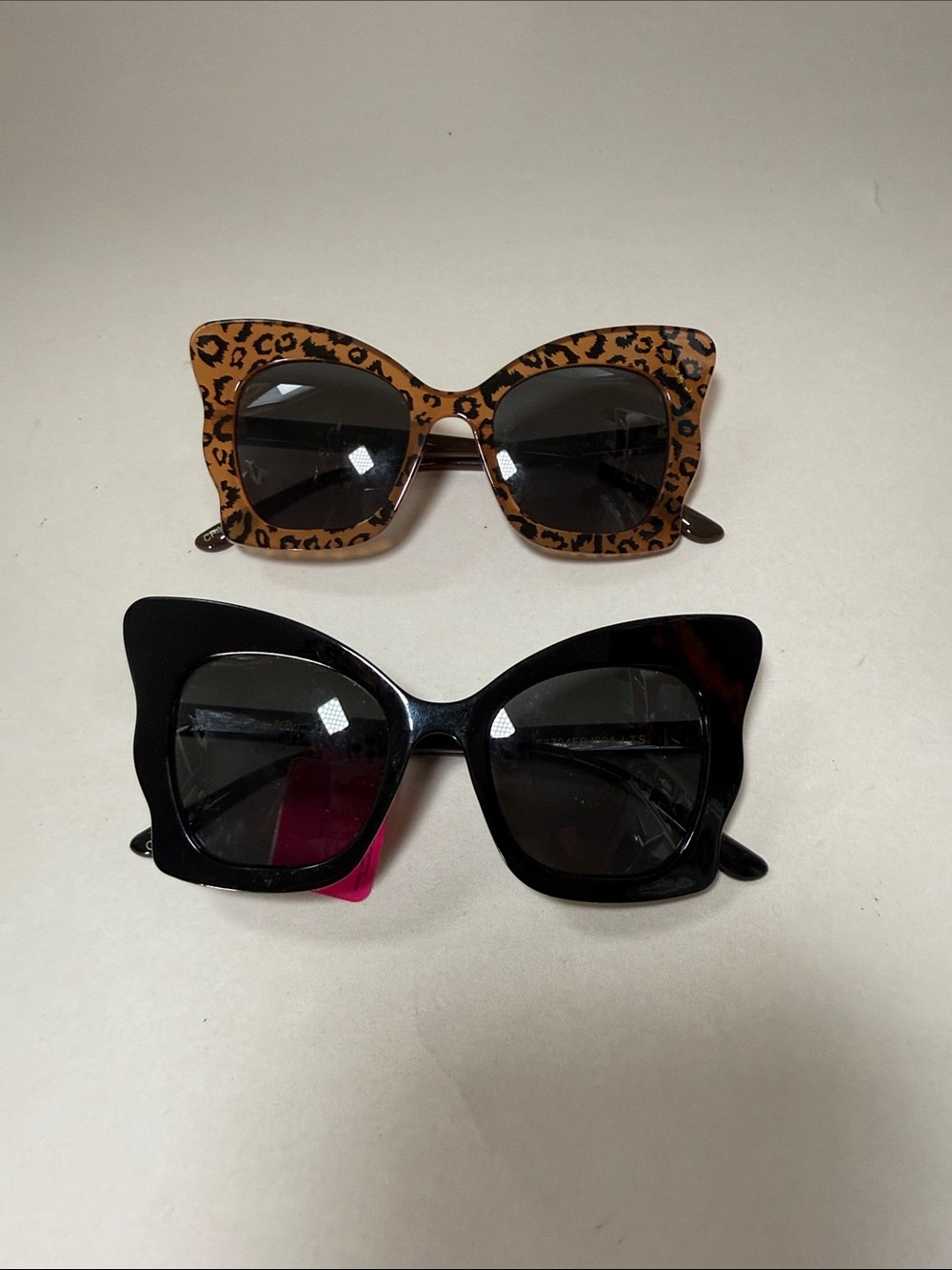 Betsey Johnson 2 pairs Leopard & Black Sunglasses